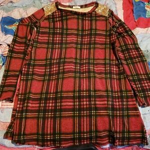 Gold design light sweater dress